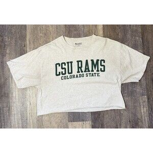 Champion CSU Rams Cropped T Shirt Large Colorado State Rams College Boxy Croptop